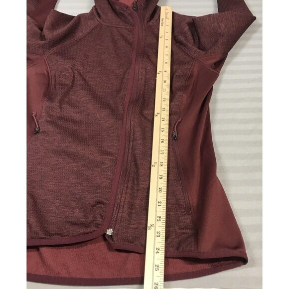 The North Face Jacket Womens Medium Burgundy Full Zip Fleece Hooded Hoodie - Picture 8 of 9